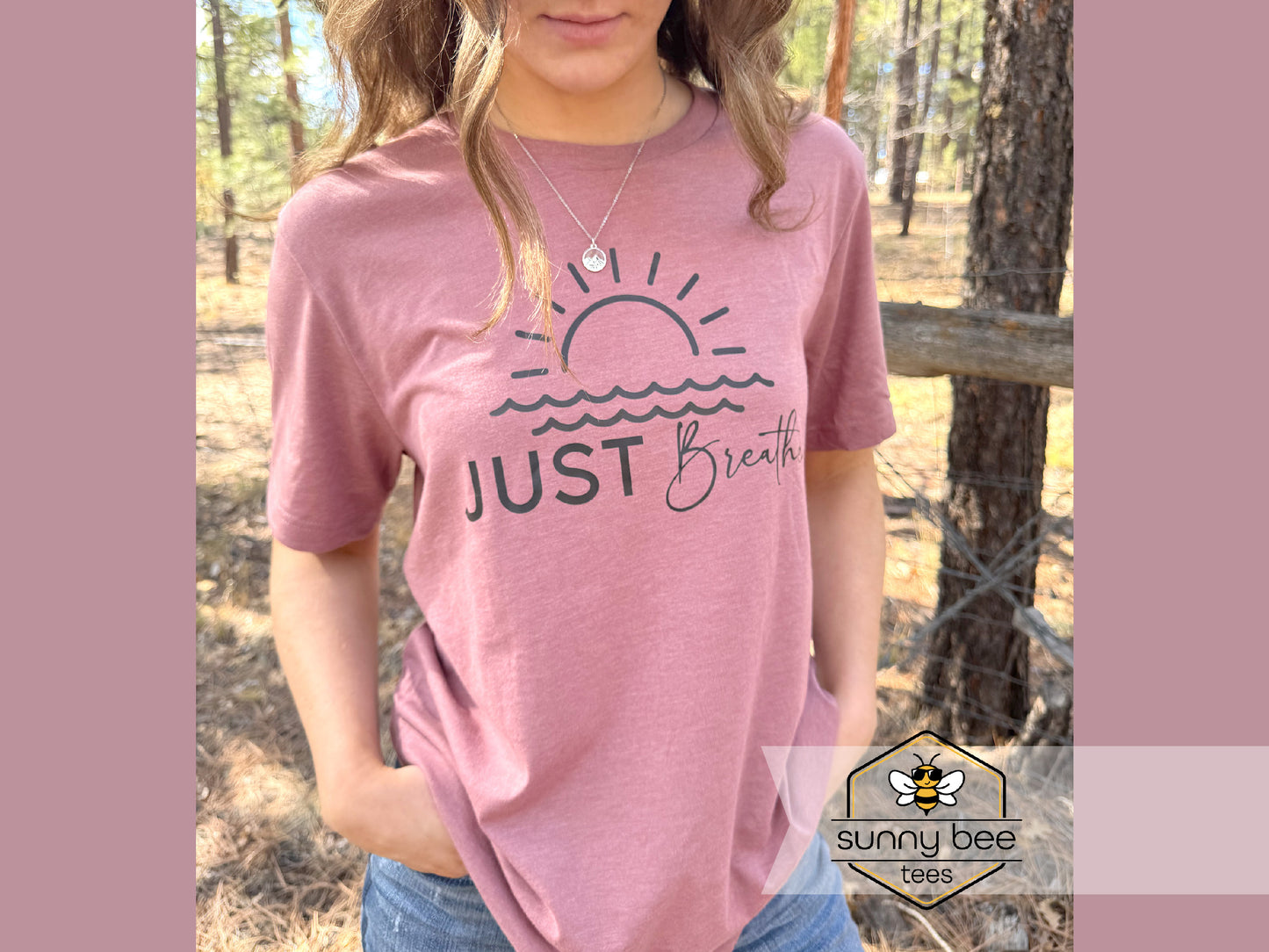 Just Breathe - Peaceful Vibes T-shirt - Black Design