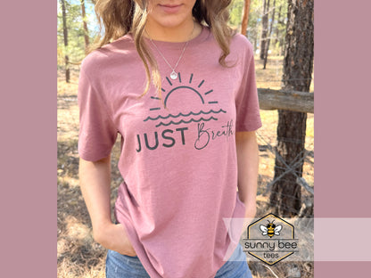 Just Breathe - Peaceful Vibes T-shirt - Black Design